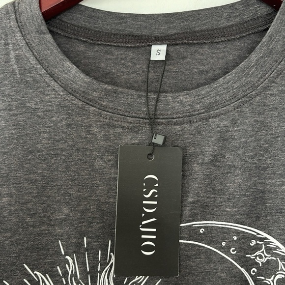 Sun & Moon Print Crew Neck Graphic T-Shirt size S - Picture 3 of 6